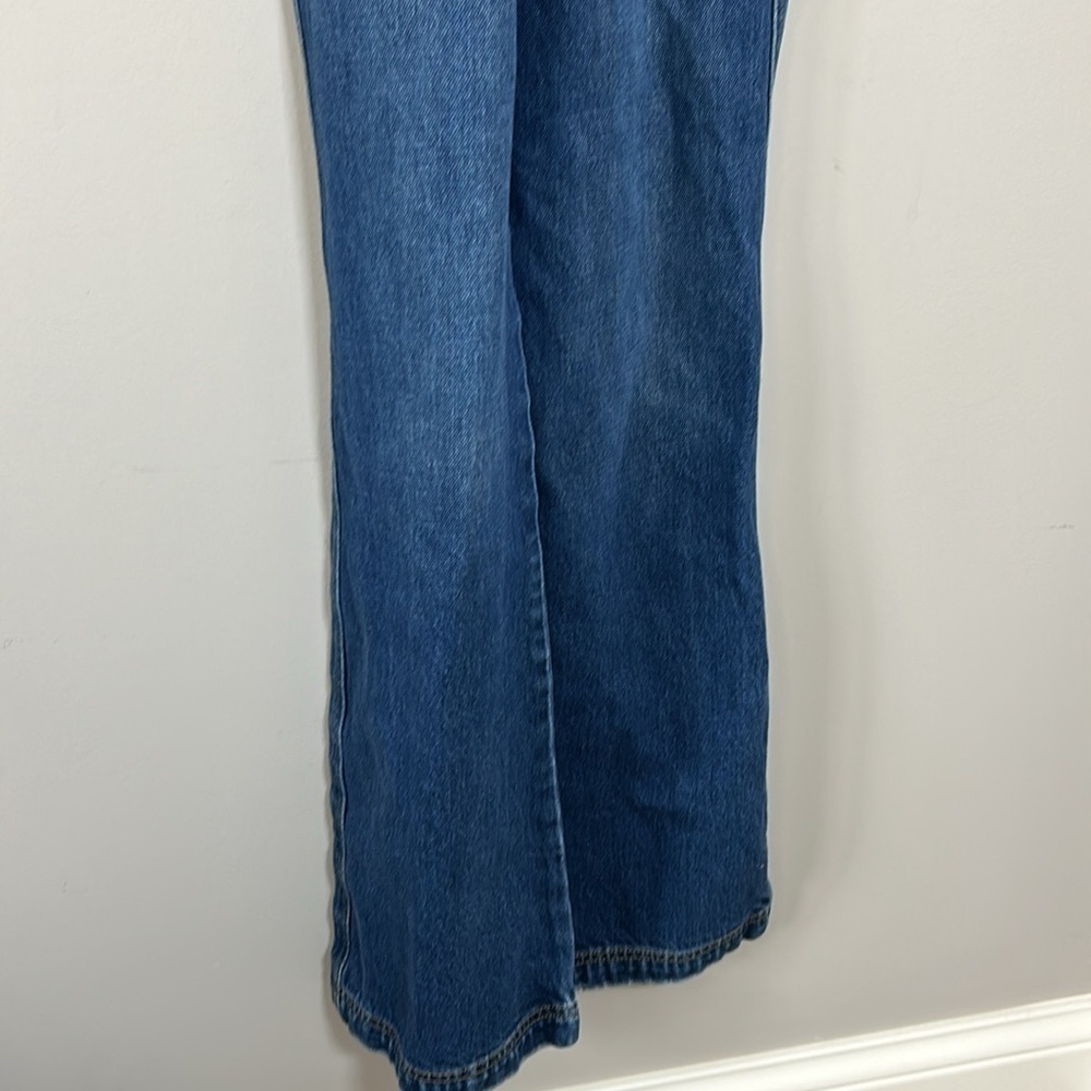 Free People Blue Denim Wide-Leg Overalls Jumpsuit - Picture 7 of 15